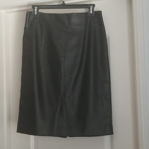 Philosophy long leather skirt with zipper in back